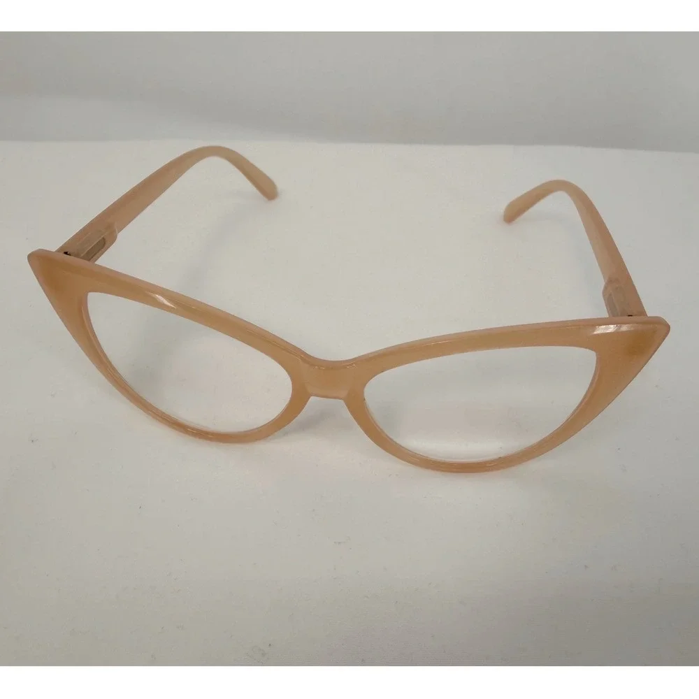 Soolala Women Cat Eye Reading Glasses Peach Tan Frames‎ +1.75 Pouch Chic 104-56